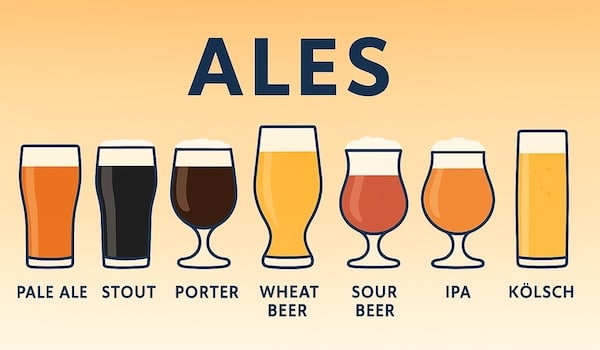 Types of ale beers infographic