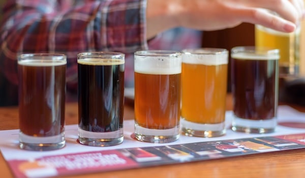 tasting flight of limited edition beers