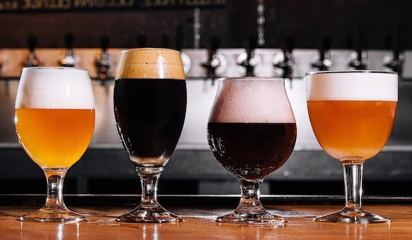 Different types of beer with diferent abv